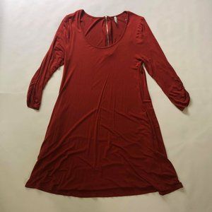 Burnt Orange 3/4 sleeve Tunic Dress